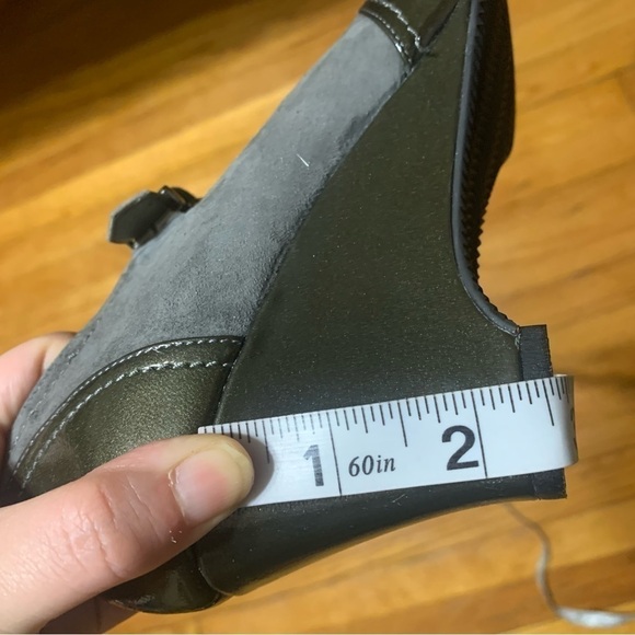 VANELI Patent Leather/Suede Peep Toe Shoes Size 8 Wedges Ankle Strap Green - Picture 11 of 11